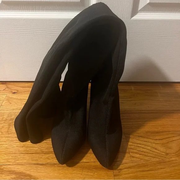 Neiman Marcus Black Over The Knee Thigh High Heeled Boots With Box Size 7.5 - Picture 3 of 7
